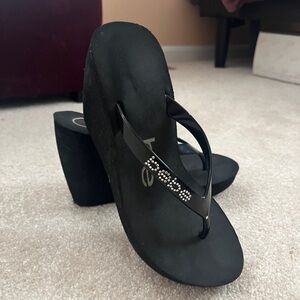 Black Wedge Shoes with Cushioned Sole